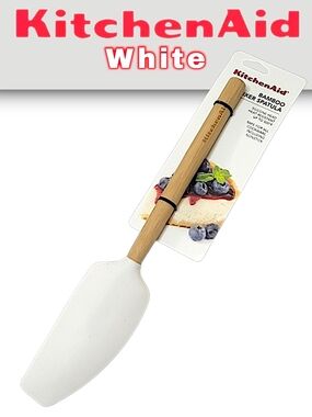 KitchenAid Bamboo Spatula with White Silicone Head